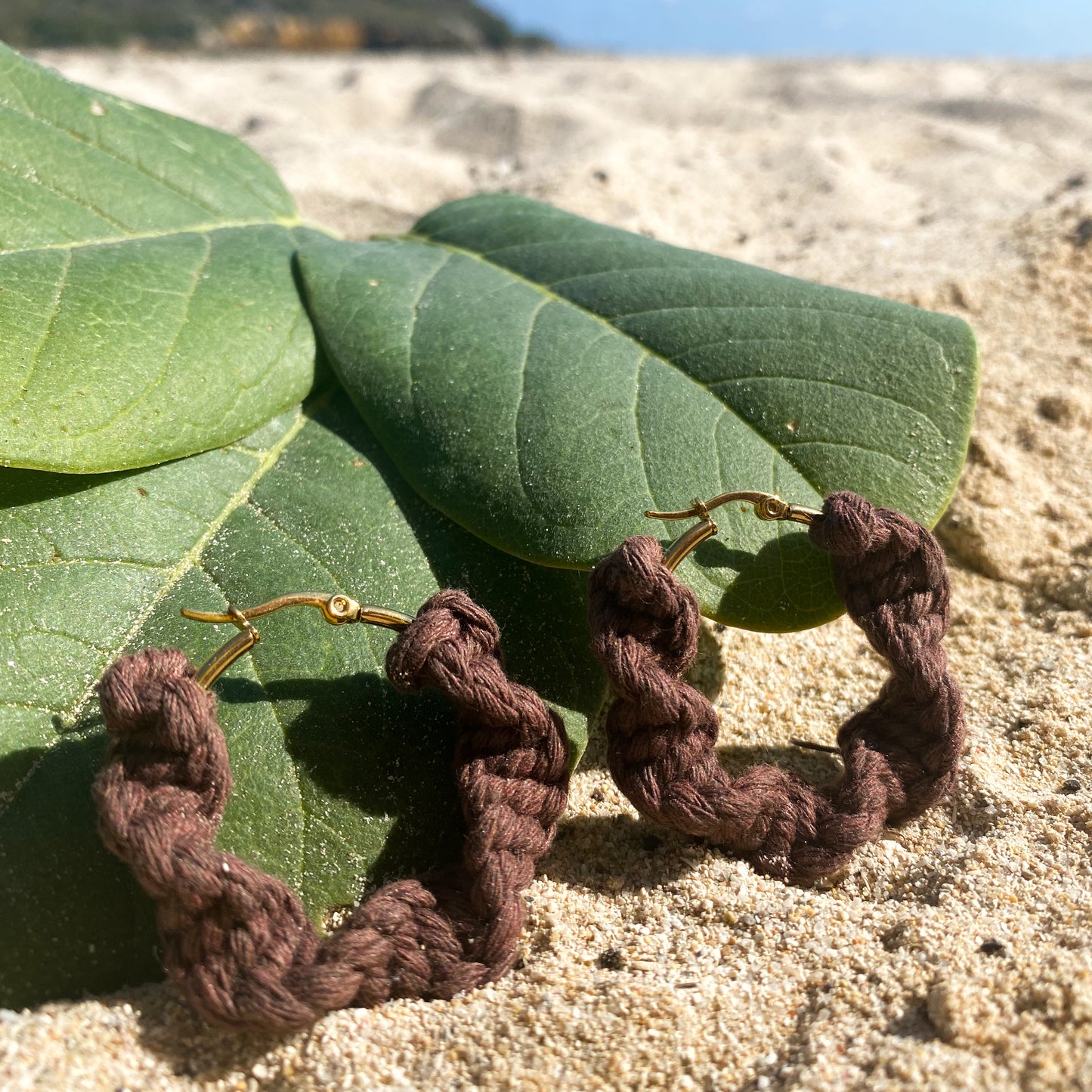 Brown Spiral Earrings