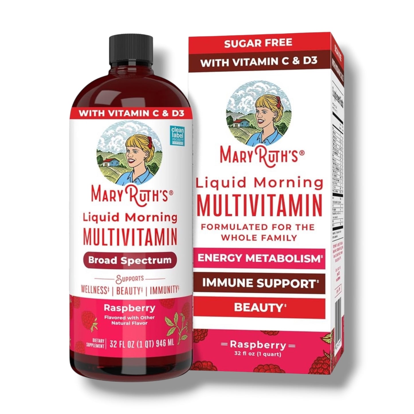 Mary Ruth’s Liquid Morning Multivitamin Raspberry 32oz