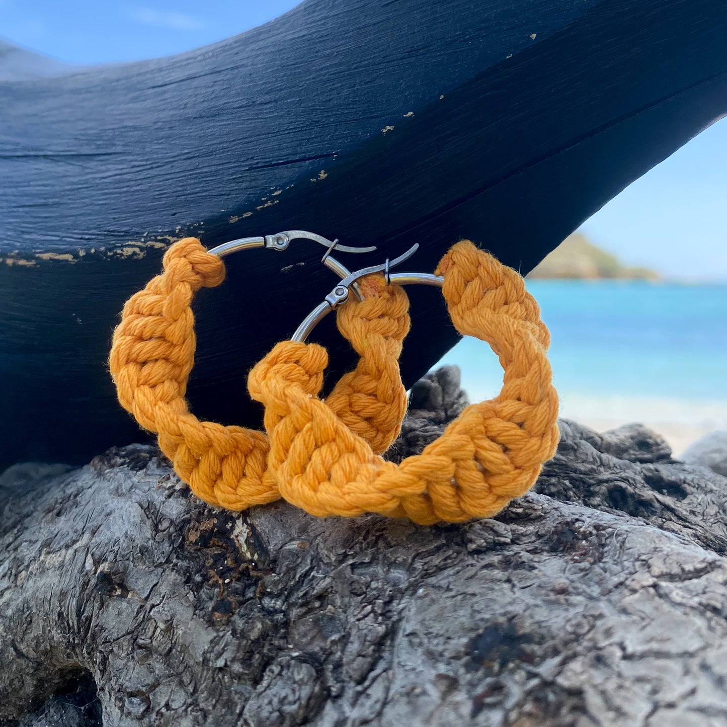 Yellow Spiral Earrings