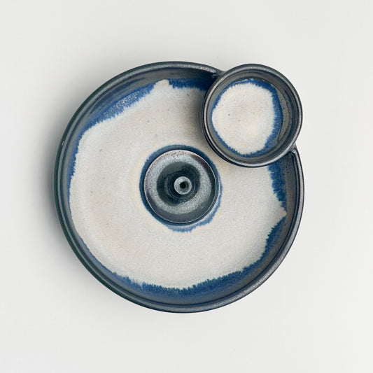 Blue Soft Beige Incense/Cone Plate