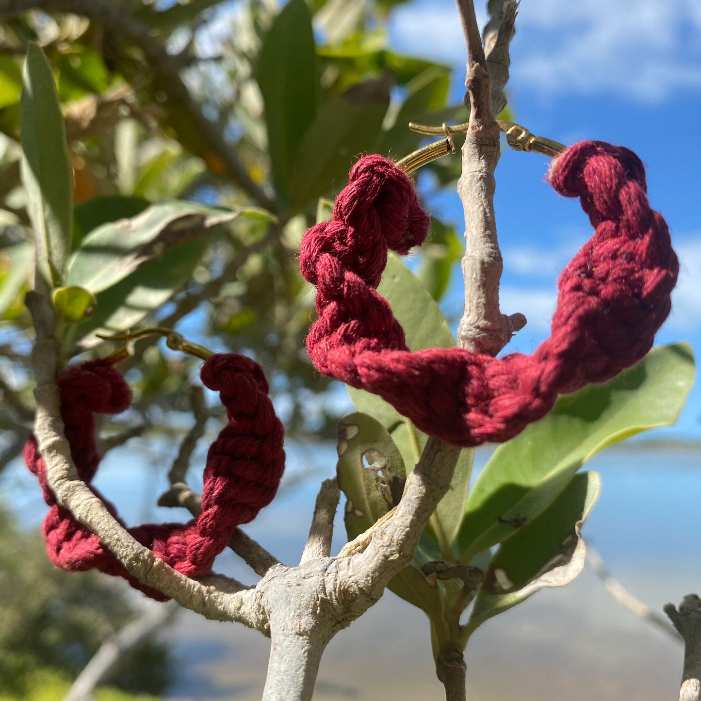 Red Spiral Earrings