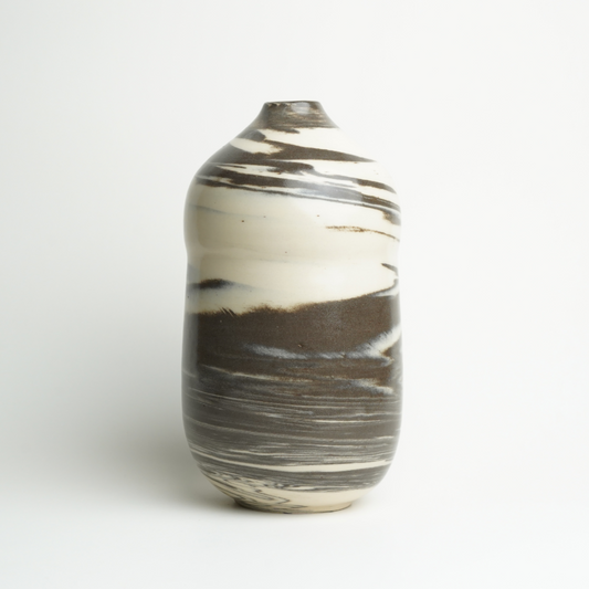 White Brown Twist Vase