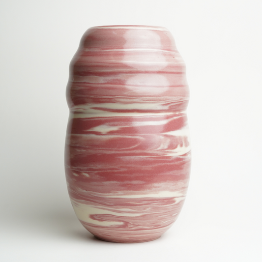 White Pink Twist Vase